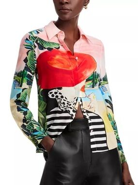 Alice and Olivia Willa silk top
